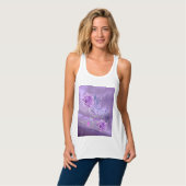 Paarse Muzieknoten en Rozen Racerback Tanktop (Volledige Voorkant)