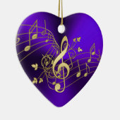 Paarse Muzieknoten en schonere kerstversiering Keramisch Ornament (Rechts)