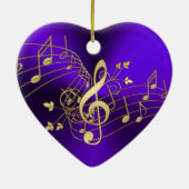 Paarse Muzieknoten en schonere kerstversiering Keramisch Ornament (Achterkant)