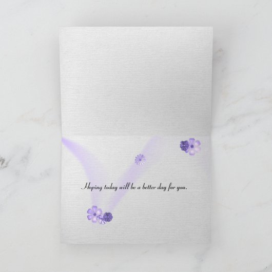 Paarse Myrtle Flower Thinking of You Kaart (Binnen)