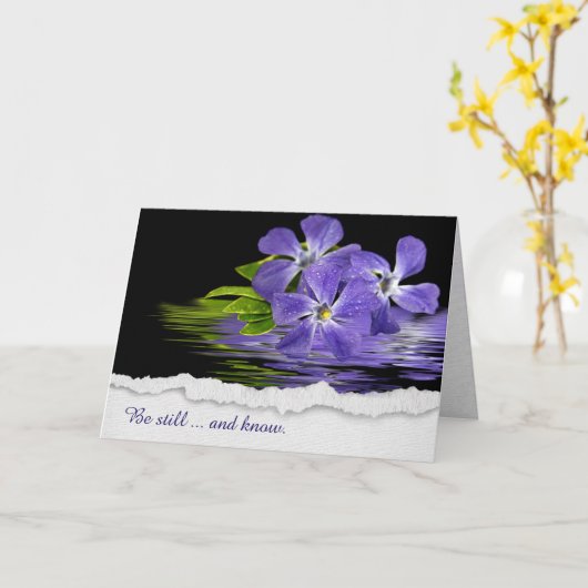 Paarse Myrtle Flower Thinking of You Kaart (Gele Bloem)