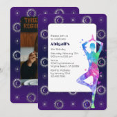 Paarse Mystical Sun en Moon Yoga Birthday Kaart (Voorkant / Achterkant)