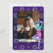 Paarse Mystical Sun en Moon Yoga Birthday Kaart (Achterkant)