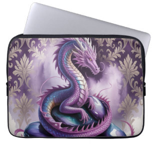 Paarse Mystieke Draak Gotiek Laptop Sleeve