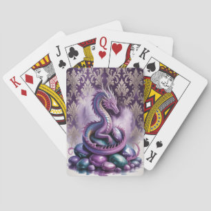 Paarse Mystieke Draak Gotiek Pokerkaarten