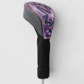 Paarse Mystieke Draak Gotisch Golfheadcover (Schuin)