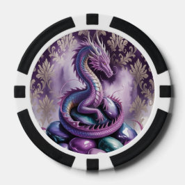 Paarse Mystieke Draak Gotisch Poker Chips