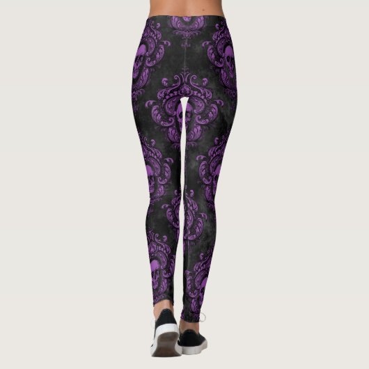 Paarse mystieke schedel leggings (Achterkant)