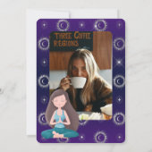 Paarse mystieke zon en moonmedaille kaart (Achterkant)