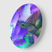 Paarse N Blauwgroen groene lederen wandklok *perso (Hoek)