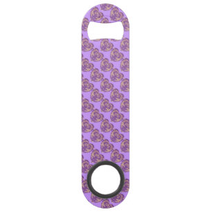 Paarse N Gold Brocade Heart Speed Bottle Open Flessenopener