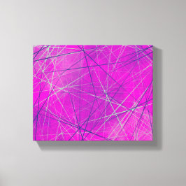 Paarse n roze Abstracte netwerklijnen Canvas Afdruk