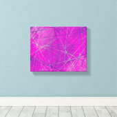Paarse n roze Abstracte netwerklijnen Canvas Afdruk (Insitu (Houten vloer))