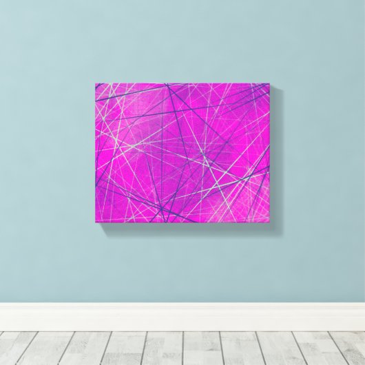Paarse n roze Abstracte netwerklijnen Canvas Afdruk (Insitu (Houten vloer))