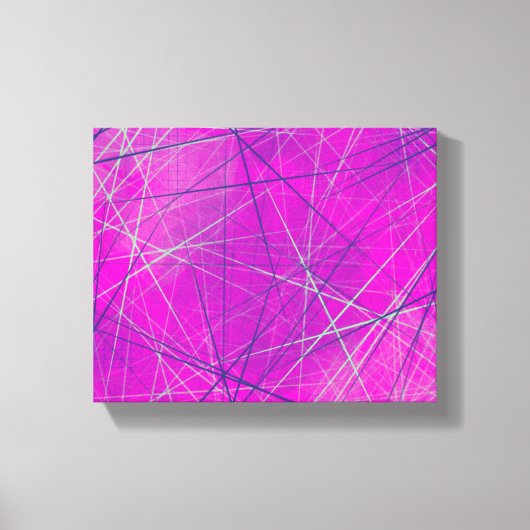 Paarse n roze Abstracte netwerklijnen Canvas Afdruk (Voorkant)