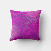Paarse n roze Abstracte netwerklijnen Kussen (Achterkant)