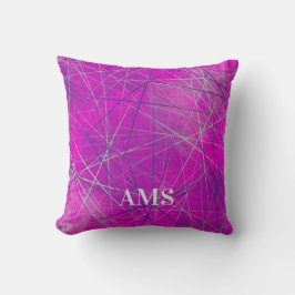 Paarse n roze Abstracte netwerklijnen Kussen