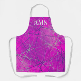 Paarse n roze Abstracte netwerklijnen Schort