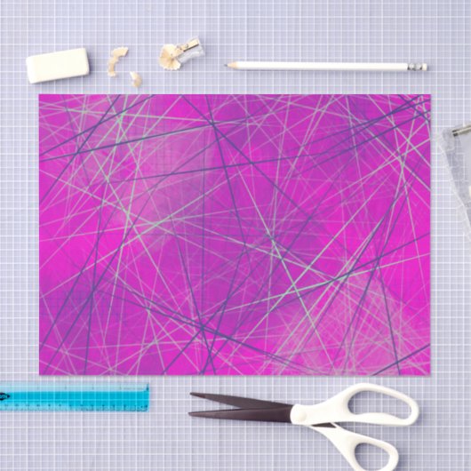 Paarse n roze Abstracte netwerklijnen Tissuepapier (Craft)