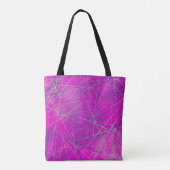 Paarse n roze Abstracte netwerklijnen Tote Bag (Achterkant)