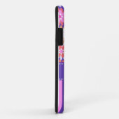 Paarse 'n roze bloemen en strepen Case-Mate iPhone case (Achterkant/rechts)