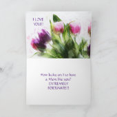 PAARSE n ROZE TULPEN MOEDERDAG KAART (Binnen)