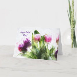PAARSE n ROZE TULPEN MOEDERDAG KAART