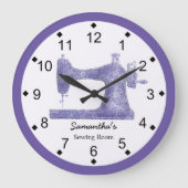 Paarse naaimachine grote klok (Voorkant)