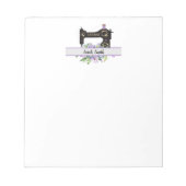 Paarse naaimachine, speciaal aangepast notitieblok (Voorkant)