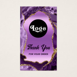 Paarse naald voor de folie visitekaartje