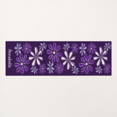 Paarse Naam Botanische Bloempatroon Yogamat (Achterkant (horizontaal))
