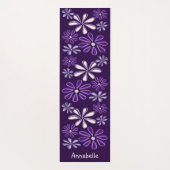 Paarse Naam Botanische Bloempatroon Yogamat (Achterkant)