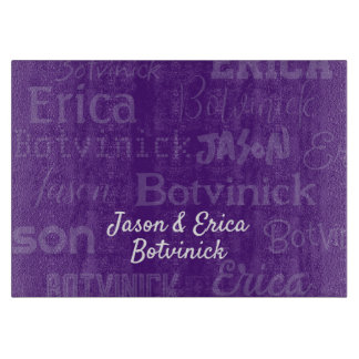 Paarse naam Challah Board Snijplank