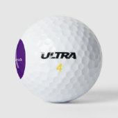 Paarse naam en modern monogram golfballen (Logo)