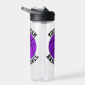 Paarse naam en nummer van het aangepaste Basketbal Waterfles (Rechts)