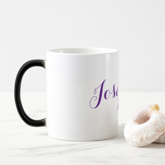 Paarse naam Josephine Vormveranderende mok (Met donut)