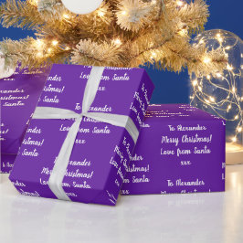 Paarse naam liefde voor Kerstmis Cadeaupapier