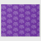 Paarse naam liefde voor Kerstmis Cadeaupapier (Vlak)