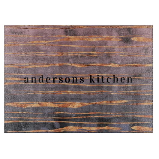 Paarse naam marmer roos gold modern snijplank (Voorkant)