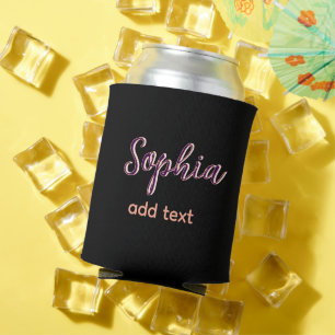 paarse naam toevoegen Meisje baas tekst zwart eleg Blikjeskoeler