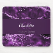 Paarse naam van het marmer-monogram muismat (Voorkant)