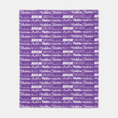  Paarse  naamcollage Fleece Deken (Voorkant)