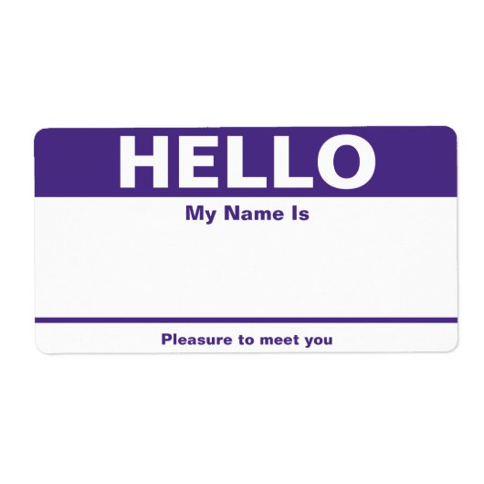 Paarse-naamtag - Etiket (Voorkant)