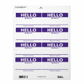 Paarse-naamtag - Etiket (Full Sheet)