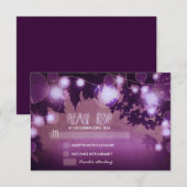 paarse nacht lantaarns bruiloft RSVP kaarten (Voorkant / Achterkant)