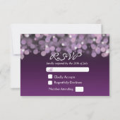 Paarse nacht Sky Lights bruids bruiloft RSVP Kaart (Voorkant)