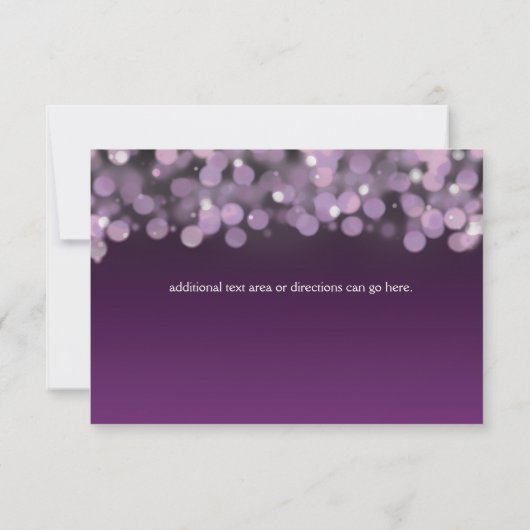 Paarse nacht Sky Lights bruids bruiloft RSVP Kaart (Achterkant)