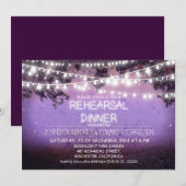 paarse Nacht & String Lights repetitie diner Kaart (Voorkant / Achterkant)