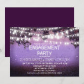 paarse Nacht & Tuinverlichting Verlovingsfeest Kaart (Voorkant / Achterkant)