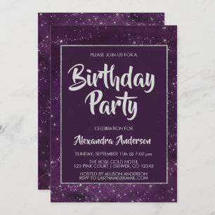 Paarse nachtelijke hemel met gouden oliestars kaart